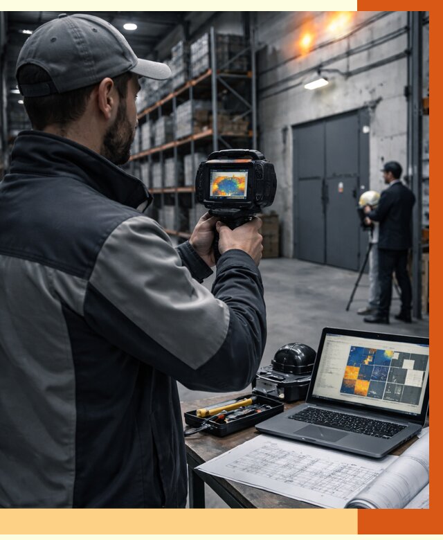 Тепловизионное обследование склада в зиме от 6648 руб. | ТепломастерЗма