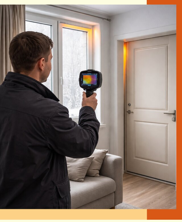 Тепловизионное обследование окон и дверей в зиме от 4603 руб. | ТепломастерЗма