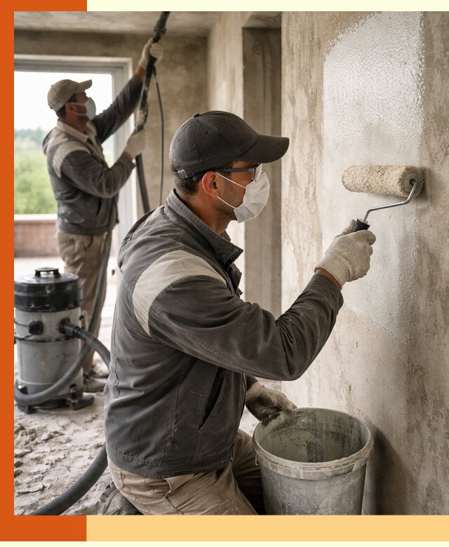 Подготовка поверхности под напыление утеплителя в зиме