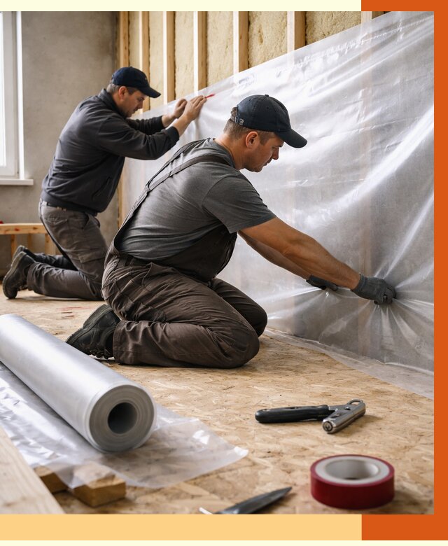 Монтаж пароизоляции в зиме от 2557 руб. — установка и укладка под ключ | ТепломастерЗма