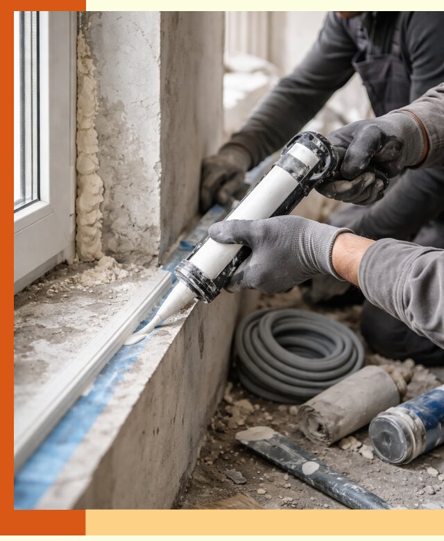 Герметизация стыков и примыканий зданий в зиме