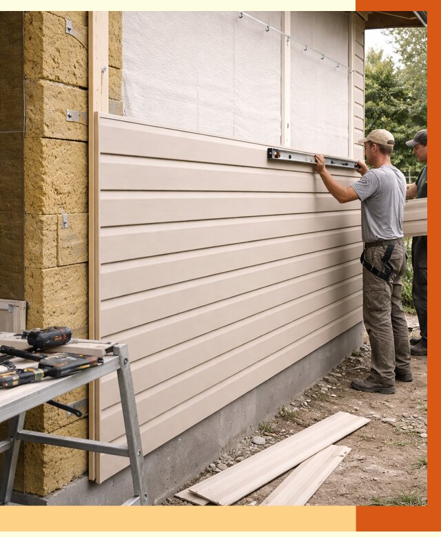 Монтаж сайдинга после утепления в зиме от 1892 руб. — обшивка и облицовка | ТепломастерЗма