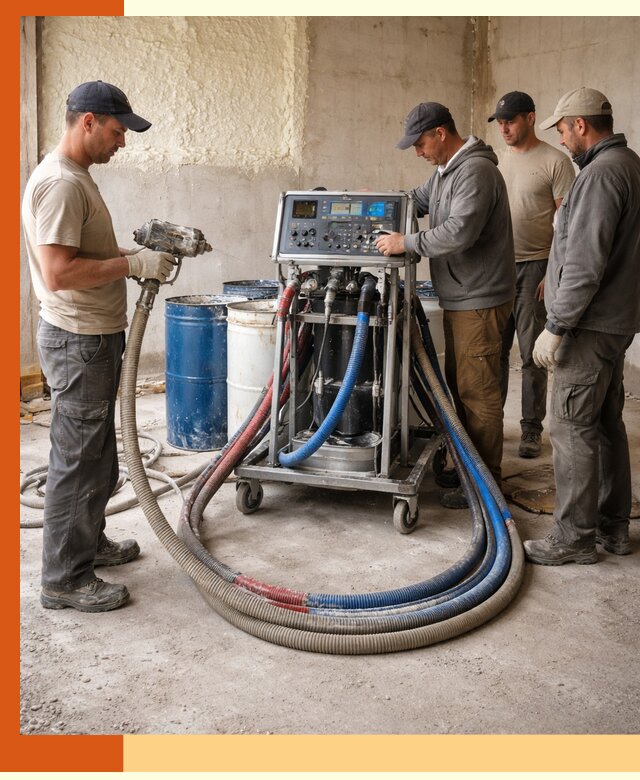 Аренда установки для напыления ППУ в зиме на выгодных условиях